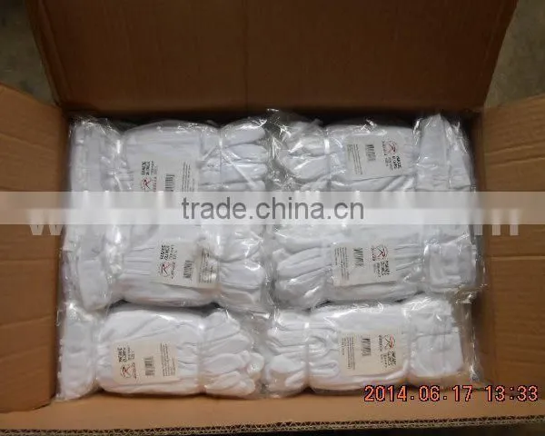 DDSAFETY 2017 100% Bleached Cotton Gloves Interlock Mini Dots On Palm 3 Seams On Back Safety Gloves With Steel Buttons photo-2