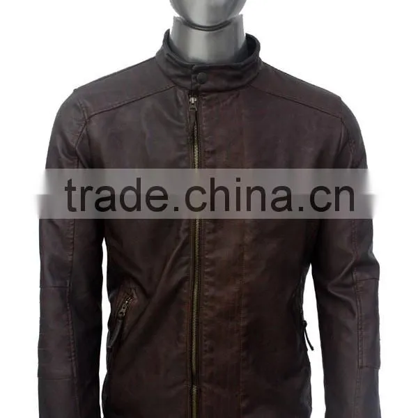 ALIKE Men Jacket pu Jacket Garment Dye Jacket