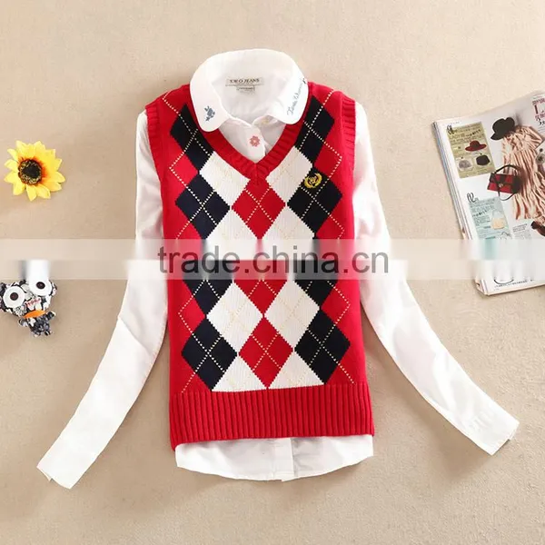 Child Sweater as School V-neck Uniformv Pullover Sweater photo-4