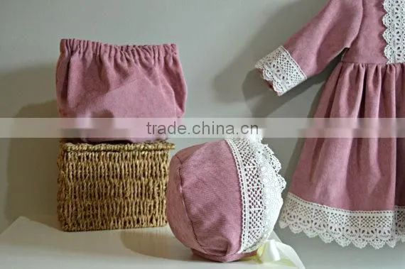 Lace Christmas Dresses Mother Daughter Matching Dress Baby Girl Frocks With Baby Bloomers photo-4