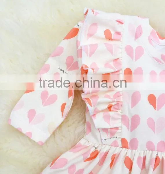 Baby Girls Valentine's Day Dress Kids Fall Long Sleeve Ruffle Dress photo-2