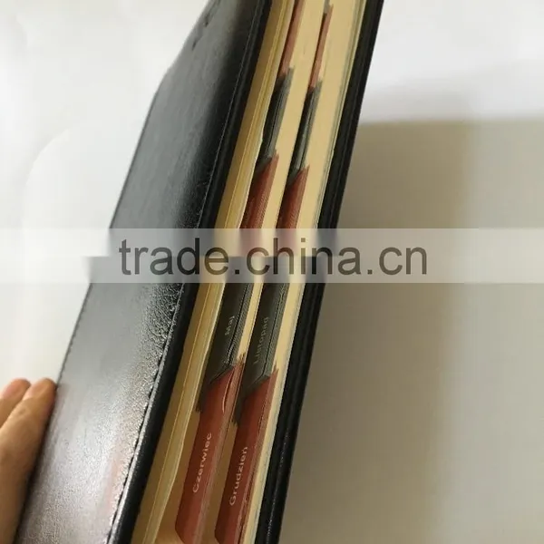 2017/2018 Planner Custom Die-cut Tab Notebook Hardcover PU Leather Emboss/deboss Logo photo-6