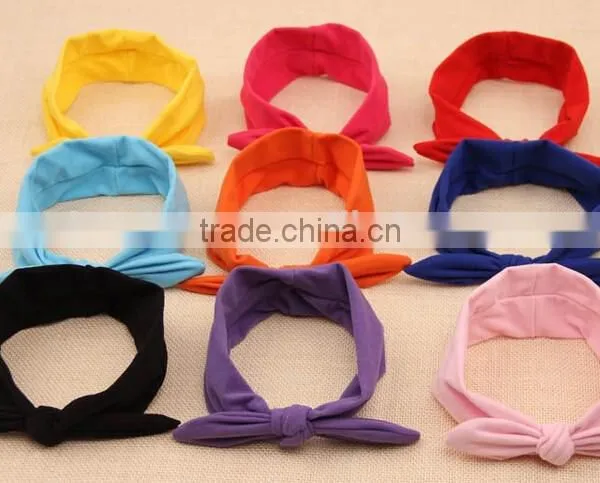 Solid Color Bow Style Cotton Kids Headband, Kids Cotton Fabric Headband photo-4