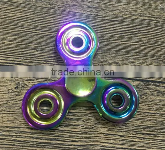 Fingertips Gyro Colorful Aluminum Alloy Big Three Round Bright Color Big Three Yuan Black Circle Finger Gyro Metal Gyro Decompre photo-4