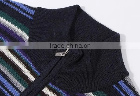Long Sleeve Half Zip Neck 100% Yak Knitting Patterns Men Sweater for OEM photo-5