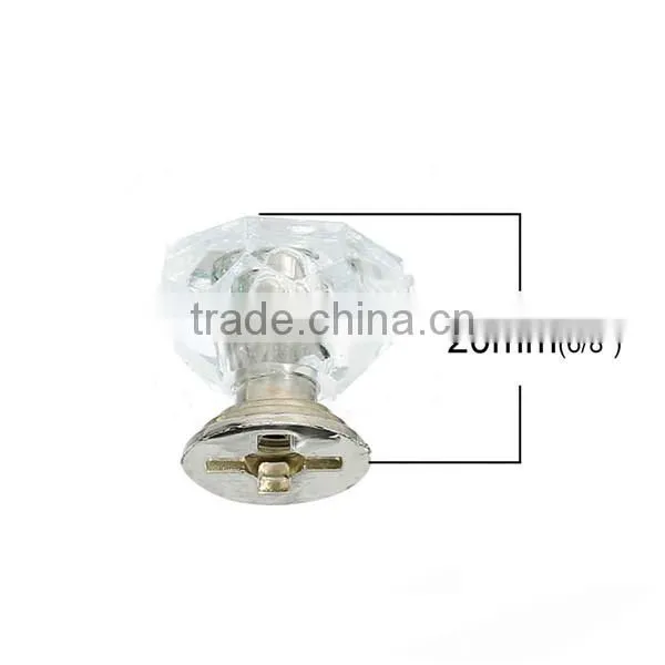 Wholesale Silver Tone Clear Faceted Plastic Jewelry Wooden Box Pull Handle Knobs photo-2