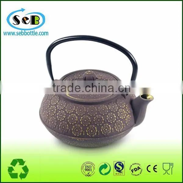 Embossed Flower Cast Iron Teapot for Good Tea/Koodee Metal