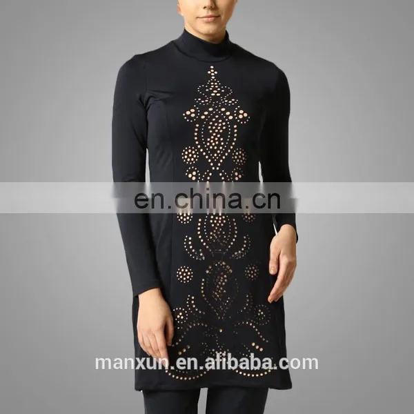 Muslim Women Beading Swimming Suit Traditional Two Pieces Swimwear Soft for Wearing photo-4