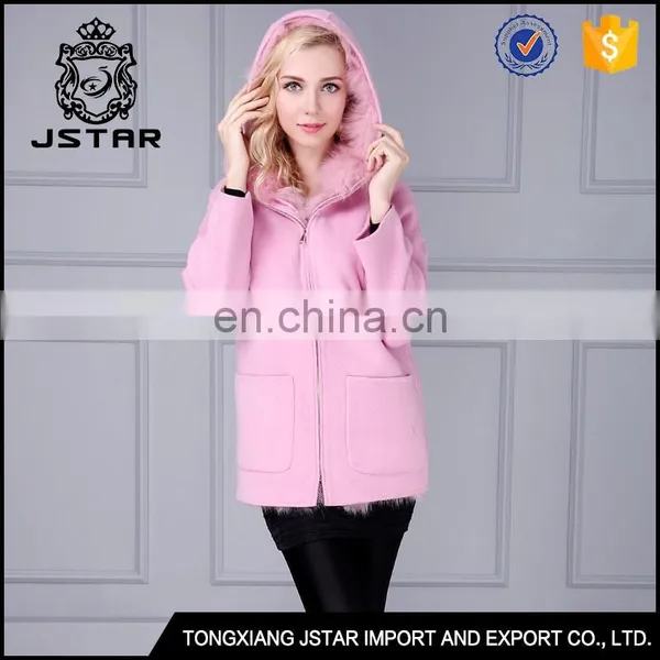 Charming Lady Winter Wool Cashmere Coat With Fur Lining photo-2