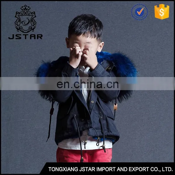 Cheap Boys Fancy Fur Lined Jacket With Real Fur Hood,Kid Fur Jacket