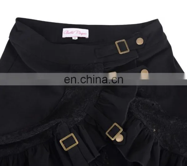 Belle Poque Vintage Women's Steampunk Gothic Clothing Gypsy Hippie High Stretchy Nylon-Cotton & Lace Skirts BP000205-1 photo-5