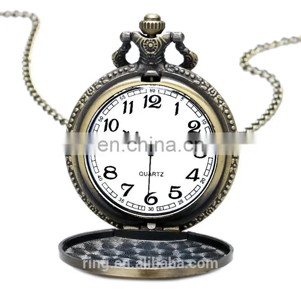 Castle Pocket Watch Chain Necklace Vintage Erotic Pocket Watches Wholesale photo-5