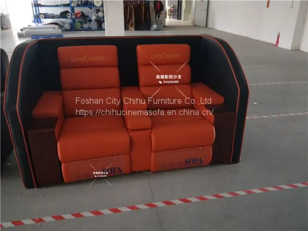 Newly Design Home Theater Sofa,genuine Leather Power Recliner Love Seat for Cinema Hall photo-2