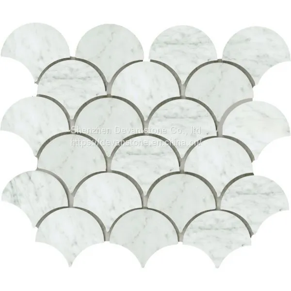 Carrara C White Marble Mosaic Tiles Backsplash Mosaic photo-4