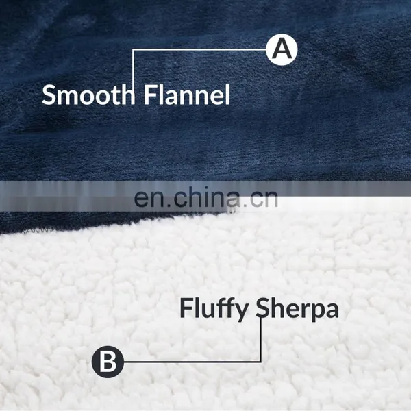 Wholesale Custom Comfy Men Women Ultra-plush Warm Durable Breathable Wearable Sherpa Blanket Hoodie For Winter photo-7