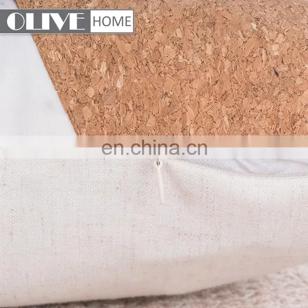 2018 Spring New Geometry Pillow Poly Canvas Patchwork Applique Cork Sofa Cushion photo-5