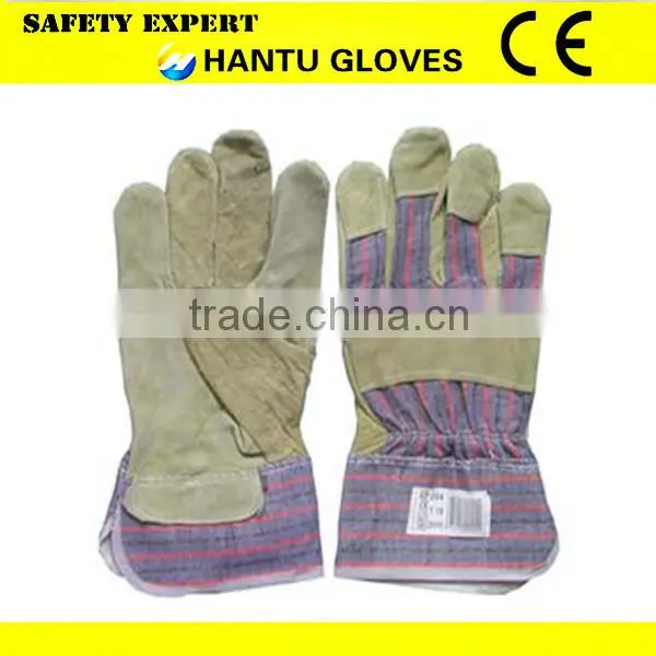 Top Quality Full Palm EN388 Leather Work Glove Safety Glove photo-3