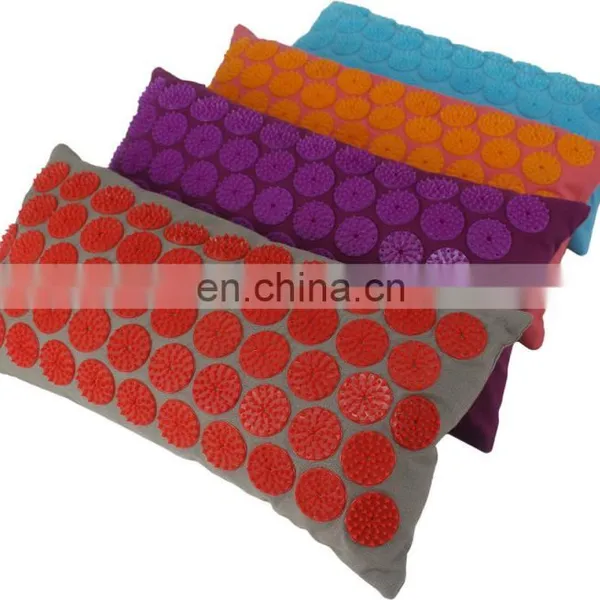 Organic Cotton Canvas Plastic Acupressure Spike Neck Pillow