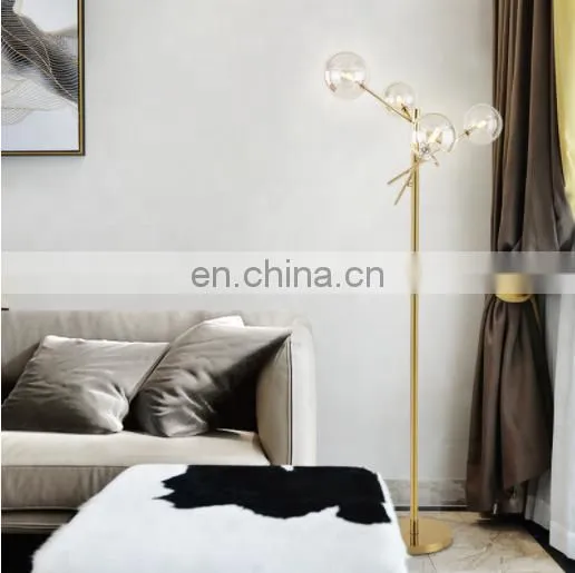 Nordic Simple Floor Lamps Designer Plated Gold Metal Living Room Bedroom Standing Lamp Lighting Fixture photo-5