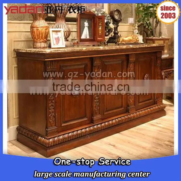 Walnut Color Classic Console Table With 2 Drawers and Griotte Top,console Table Back of Sofa photo-4