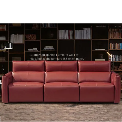 Space Capsule Italian Minimalist Leather Functional Sofa Corner Living Room Electric Sofa Combination photo-3