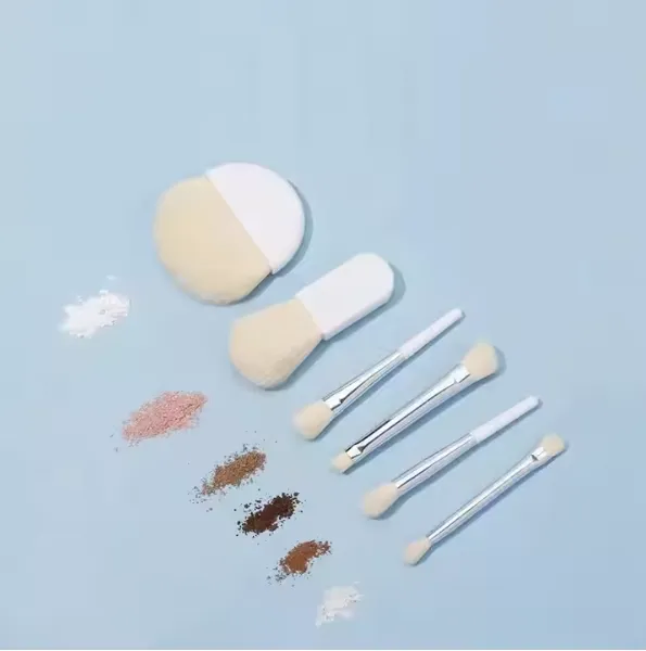 New Arrival Portable Mini Makeup Brush Set Loose Powder Concealer Fan Brush Lip Liner Travel-Friendly Makeup Brushes Small Box photo-2