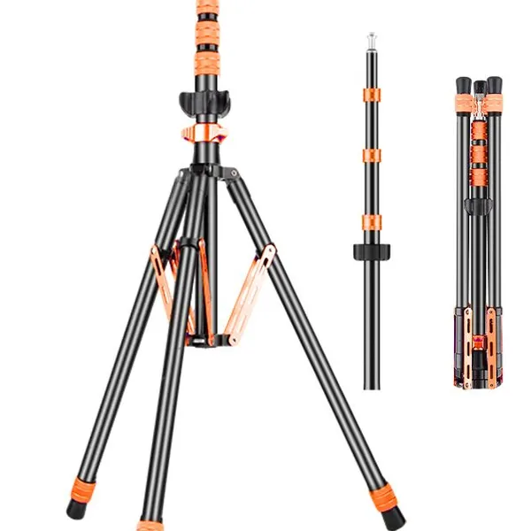 Adjustable Aluminum Photography Light Stand With Boom Arm For Studio Lighting Reversible Light Stand Tripod 200cm photo-2