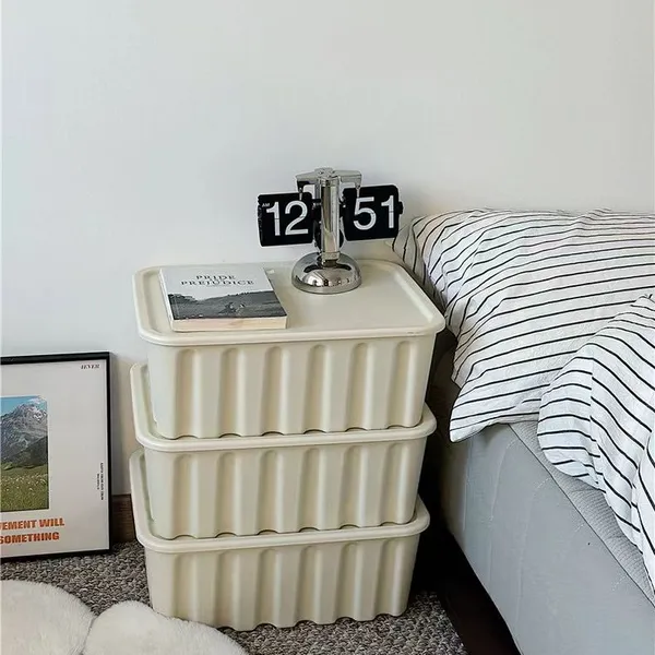 Eco-Friendly Molded Pulp Storage Box 100% Recyclable Water Resistant with Lid, Eco‑Friendly Stackable Home Organizer