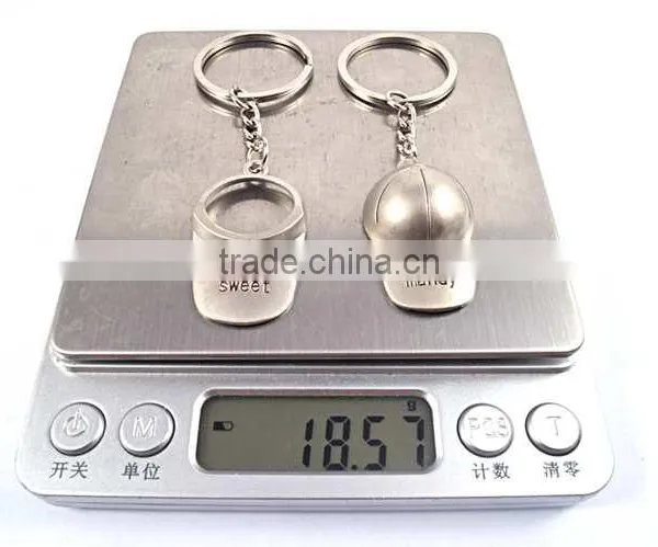 Professional Factory Couple Custom Metal Creative Christmas Gift Baseball Hat Keychain photo-6