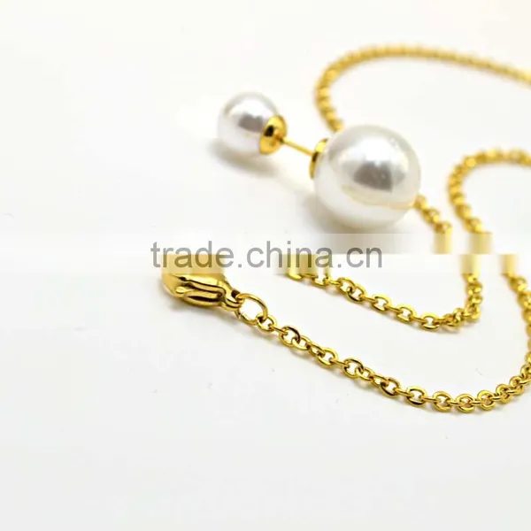 Bridal Jewelry Set 316l Stainless Steel Lady Pearl Jewelry Set photo-4