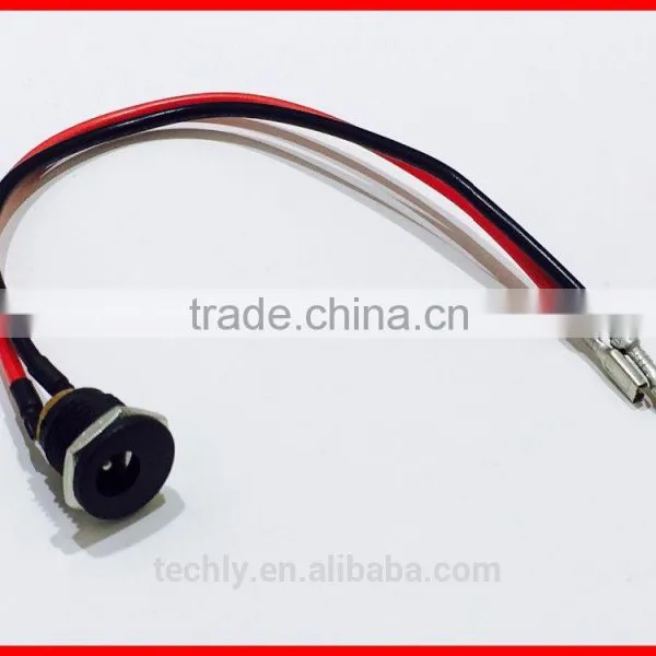 Custom 5.5x2.1mm 2PIn Female Mount Power Jack Socket To 0.8mm Tab Wire Harness photo-3
