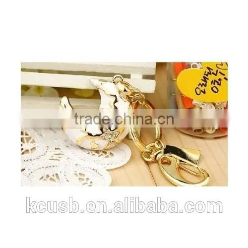 Metal Crescent Moon Usb Flash Drive With Keychain photo-2