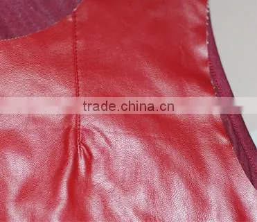 China Factory Sexy Red Color PU Blouse Leather Tank Tops photo-5