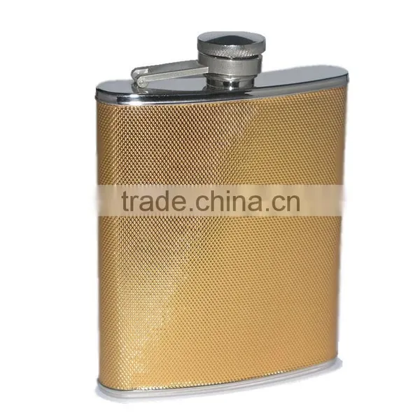 Stainless Steel and Woooden Wrapped Wine Bottle Flask 6oz photo-2