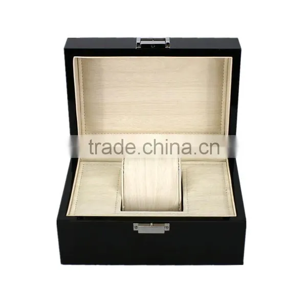 Custom Cheap Single Glossy Wood Luxury Black Lacquer Watch Box Quality Choice photo-2