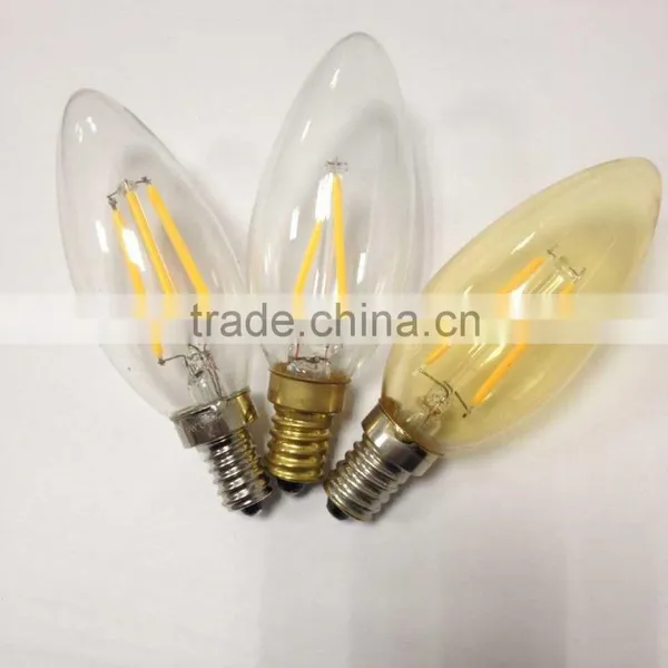 2015 ETL CE LED FILAMENT CANDLE LIGHT LED BULB E12S 2W 4W FULL SILICON GLASS 110V photo-4