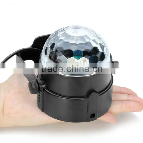 Auto Sound Activated 3W RGB LED Crystal Magic Rotating Ball Effect LED Stage Light for KTV Mas Party Wedding Show Club Disco DJ photo-3