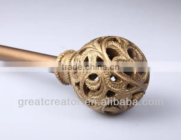 High End Curtain Rods With Decorative Open Work Ball Curtain Finials photo-4