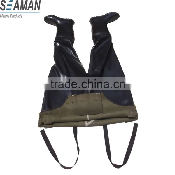 2-Ply Stretch Rubber Army Green Fabric Lining Chest Wader With Cleat Sole photo-2
