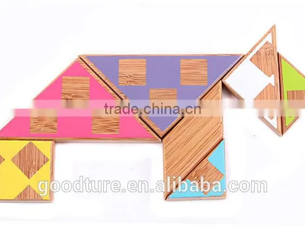 2015 Hot Sale Colored Bamboo Tangram Puzzle photo-5