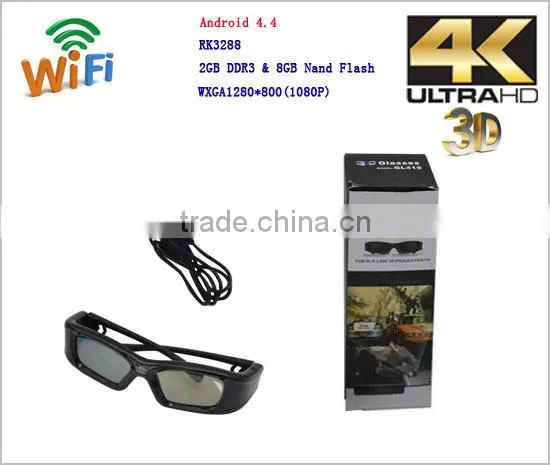 Built-in Wi-Fi, 1500 Lumens DLP Home Theater 3D Smart Portable Projector Supports WXGA 1280x800p photo-5