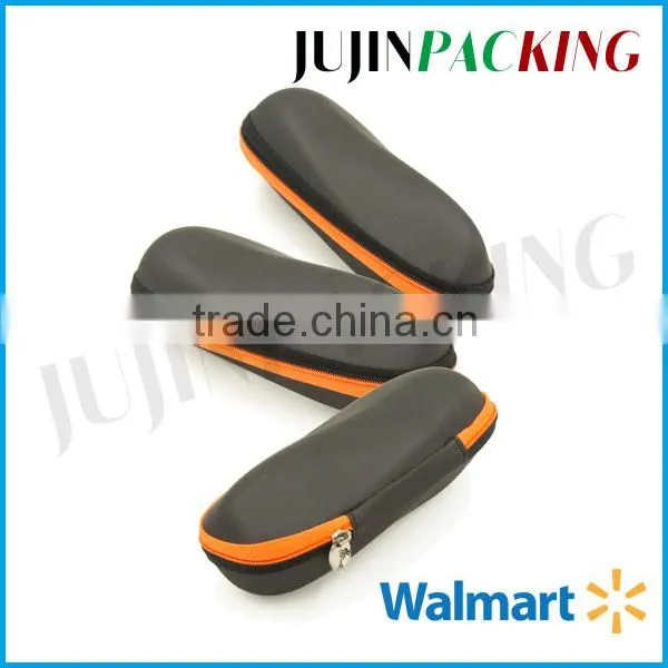 New Model Cool Looking Black Leather Zipper Sunglass Box