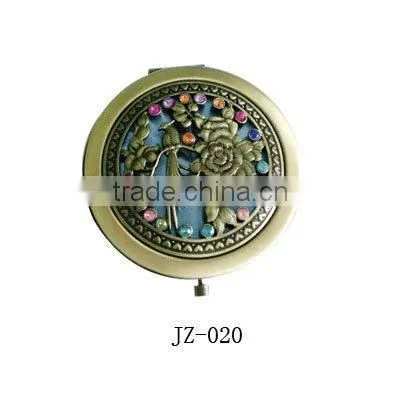 Retro-themed Round Metal Mirror