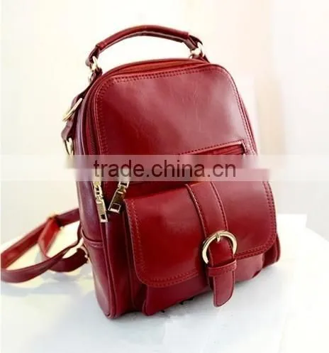 Korean Style Hot Selling the Latest Lady Casual pu Leather Backpack photo-2