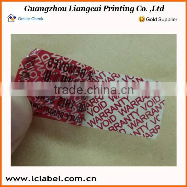 Colorful Print Pvc Sticker Void Logo Transperant Pvc Void Sticker photo-6