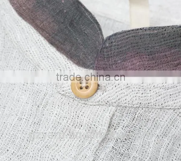 Men's Casual Chinese Style Linen Long Sleeve Shirt photo-4