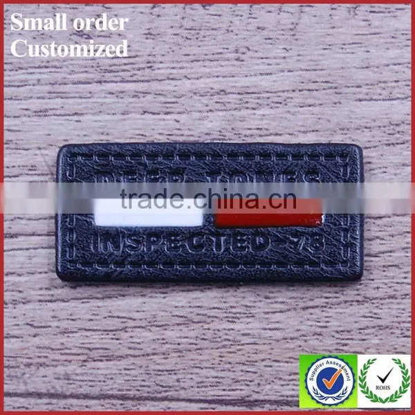 Customize Brown Patent pu Denim Leather Patch photo-5