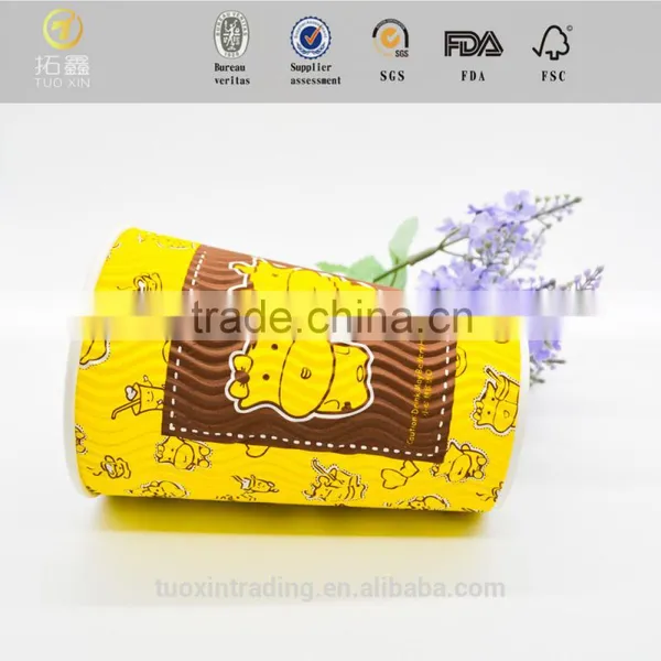 12oz Grade A Best Popular Disposed Ripple Wall Paper Cup for Juice photo-5