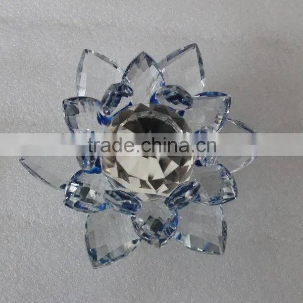 Wholesale Clear Blue Lotus Glassware for Decorative photo-3