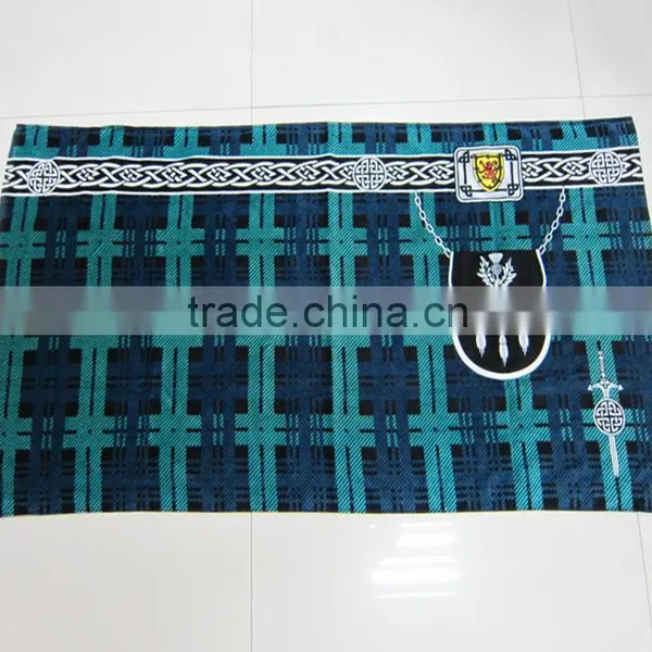 100% Cotton Velour Printed Scottish Plaid Beach Towel Plaid Printed Scottish Beach Towel photo-4